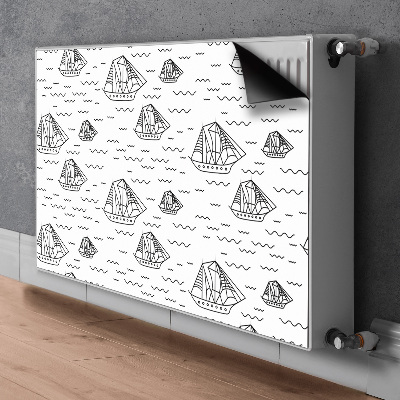 Magnetic radiator mat Sailing ships at sea