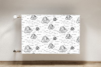 Magnetic radiator mat Sailing ships at sea