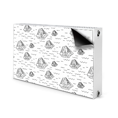 Magnetic radiator mat Sailing ships at sea