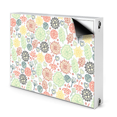 Printed radiator mat Flowers and hearts