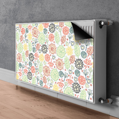 Printed radiator mat Flowers and hearts