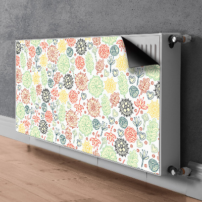 Printed radiator mat Flowers and hearts