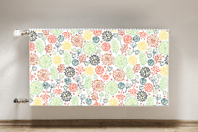 Printed radiator mat Flowers and hearts