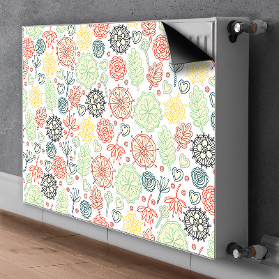 Printed radiator mat Flowers and hearts