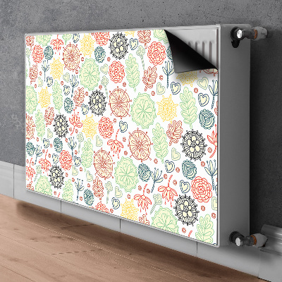 Printed radiator mat Flowers and hearts