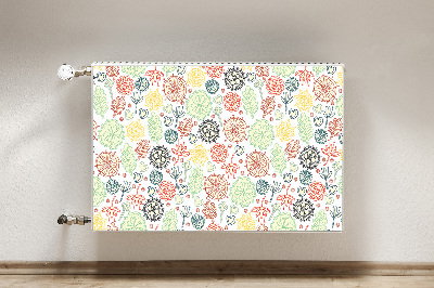 Printed radiator mat Flowers and hearts