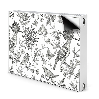 Decorative radiator cover Sketched birds