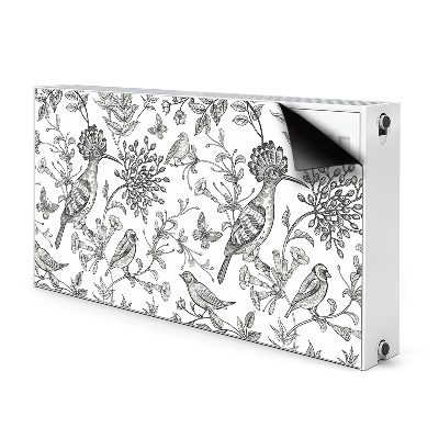 Decorative radiator cover Sketched birds