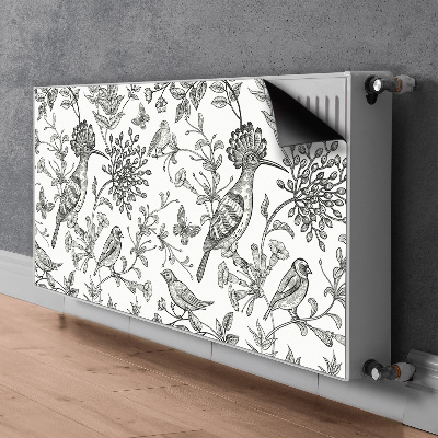 Decorative radiator cover Sketched birds