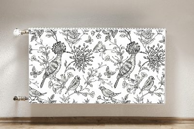 Decorative radiator cover Sketched birds