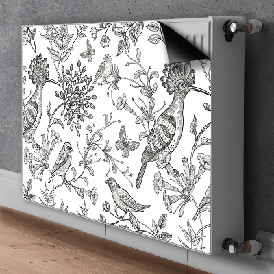 Decorative radiator cover Sketched birds