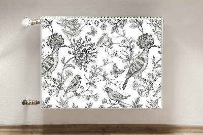 Decorative radiator cover Sketched birds