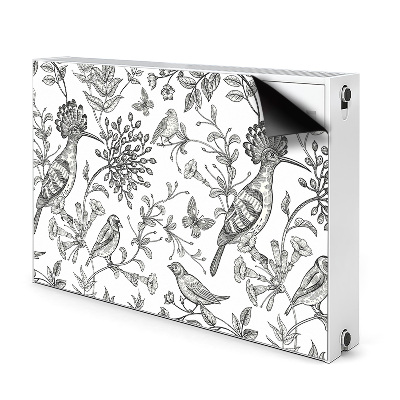 Decorative radiator cover Sketched birds