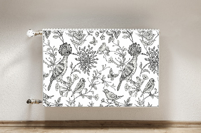 Decorative radiator cover Sketched birds