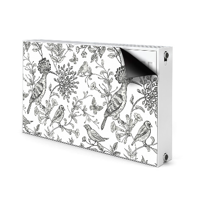 Decorative radiator cover Sketched birds