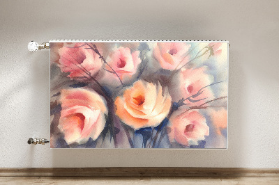 Decorative radiator mat Orange roses