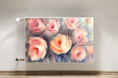 Decorative radiator mat Orange roses