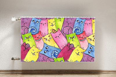 Decorative radiator cover Happy cats