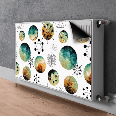 Magnetic radiator mat Galactic pattern