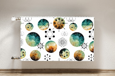 Magnetic radiator mat Galactic pattern