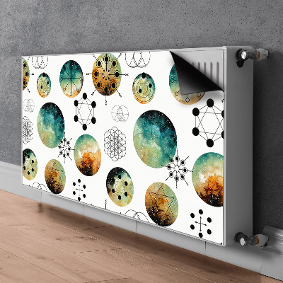 Magnetic radiator mat Galactic pattern