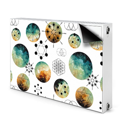 Magnetic radiator mat Galactic pattern