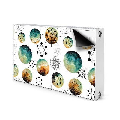 Magnetic radiator mat Galactic pattern