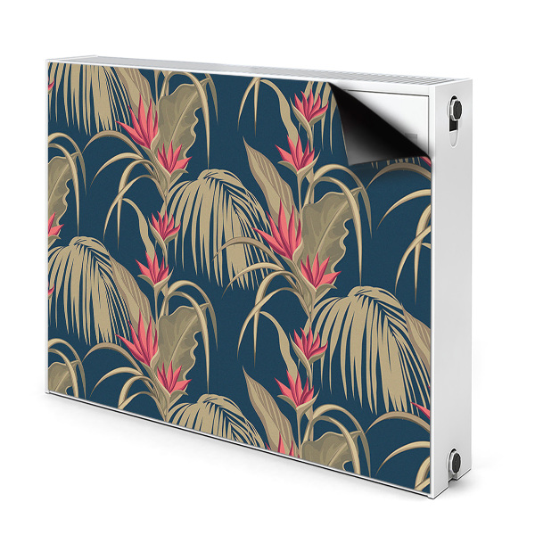 Decorative radiator cover Tropical palm trees