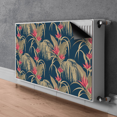 Decorative radiator cover Tropical palm trees