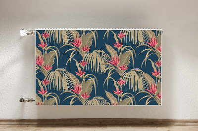 Decorative radiator cover Tropical palm trees