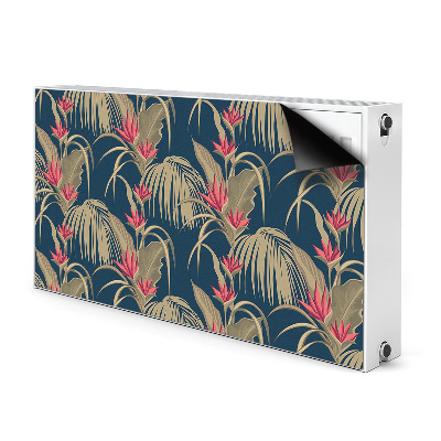 Decorative radiator cover Tropical palm trees