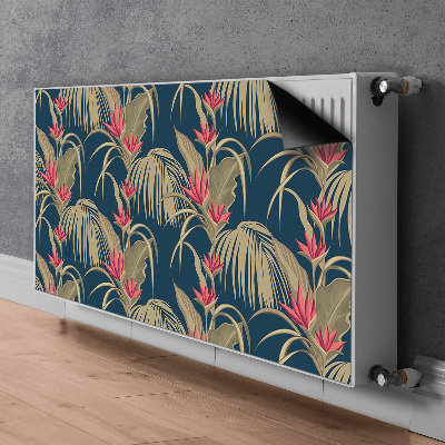 Decorative radiator cover Tropical palm trees