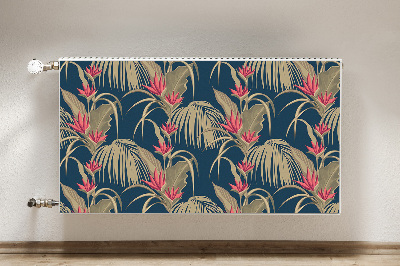 Decorative radiator cover Tropical palm trees