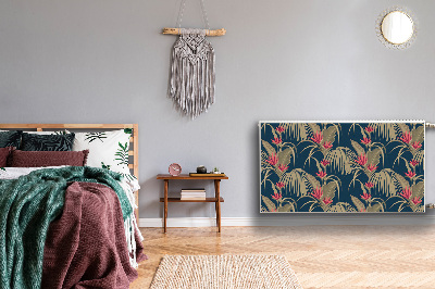 Decorative radiator cover Tropical palm trees