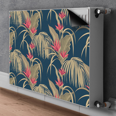 Decorative radiator cover Tropical palm trees