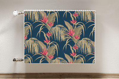 Decorative radiator cover Tropical palm trees