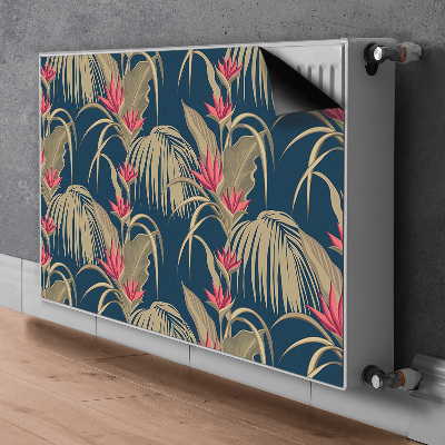 Decorative radiator cover Tropical palm trees