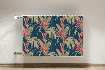 Decorative radiator cover Tropical palm trees