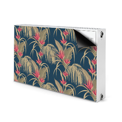 Decorative radiator cover Tropical palm trees