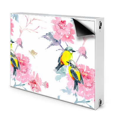 Magnetic radiator mat Birds and flowers