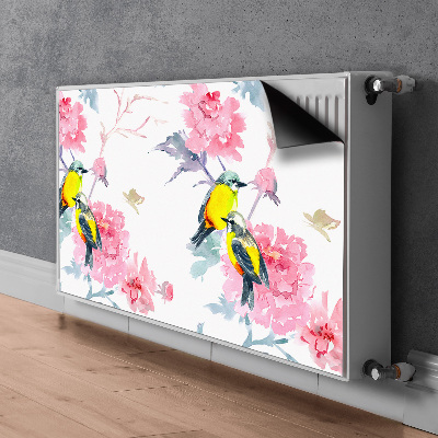 Magnetic radiator mat Birds and flowers