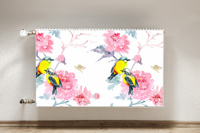 Magnetic radiator mat Birds and flowers