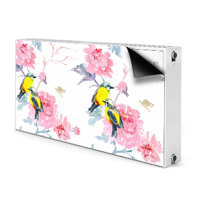 Magnetic radiator mat Birds and flowers