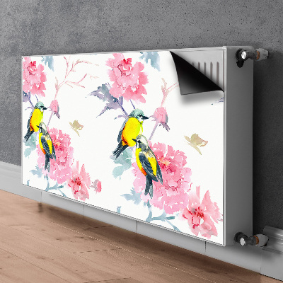 Magnetic radiator mat Birds and flowers