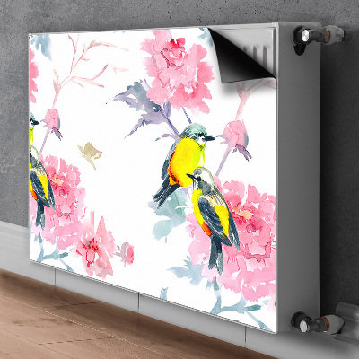 Magnetic radiator mat Birds and flowers