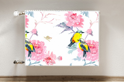 Magnetic radiator mat Birds and flowers