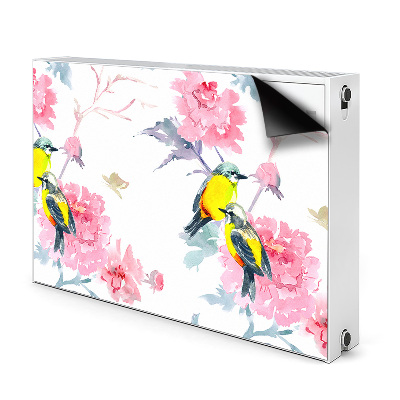 Magnetic radiator mat Birds and flowers