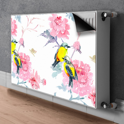 Magnetic radiator mat Birds and flowers