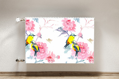 Magnetic radiator mat Birds and flowers