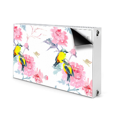 Magnetic radiator mat Birds and flowers